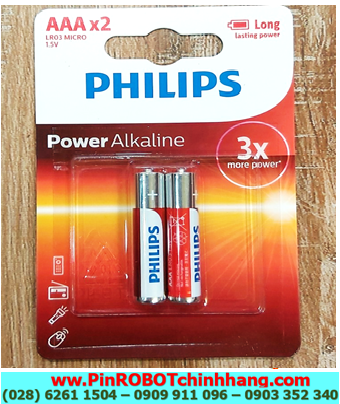 Philips LR03P2B/97, AM4; Pin AAA 1.5v Philips Power Alkaline LR03P2B/97